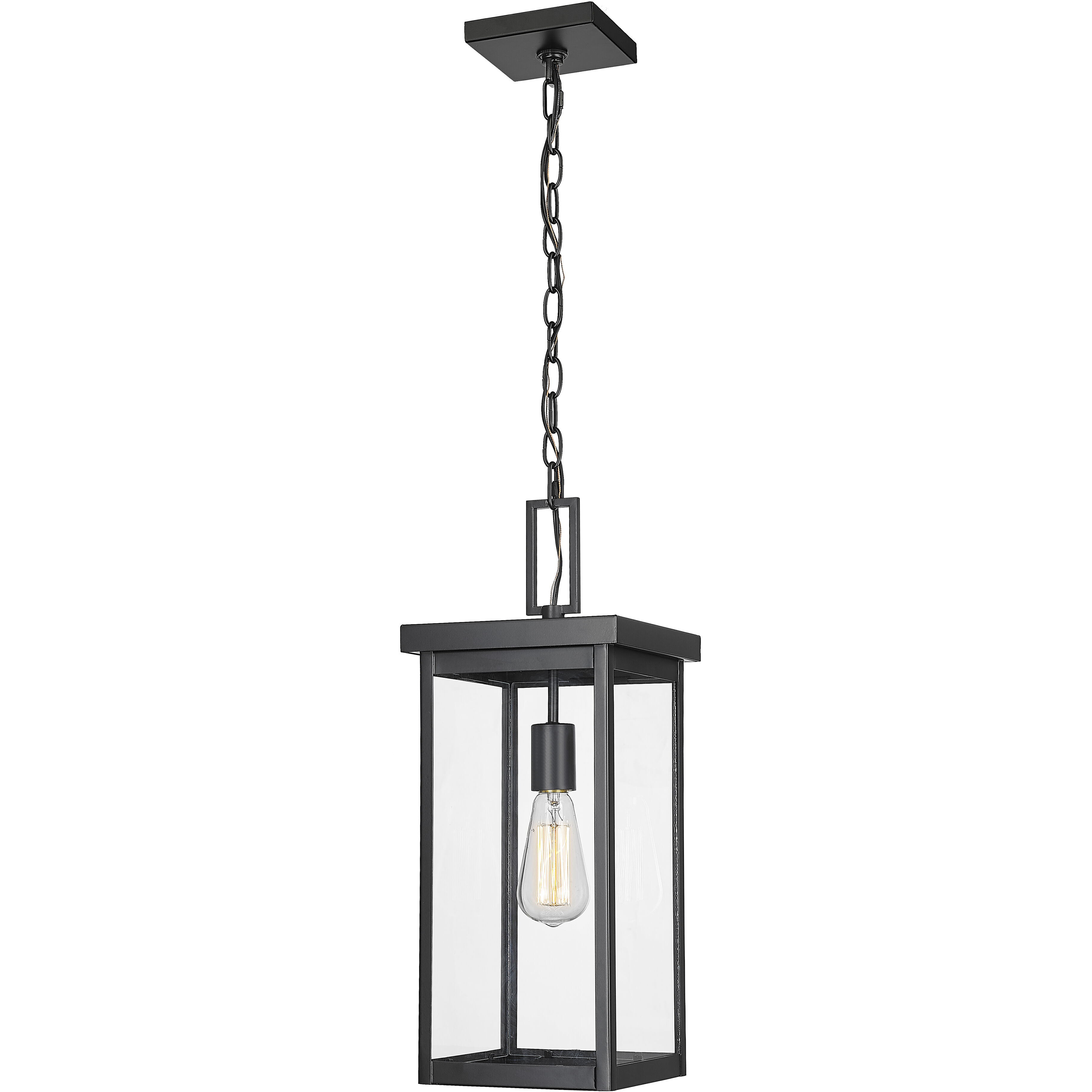 Barkeley 1 Light 8 inch Powder Coated Black Outdoor Hanging Lantern